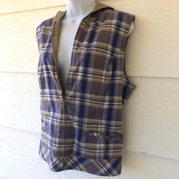 NWT! Christopher & Banks Size L Reversible Hooded Zip Front Vest - Picture 14 of 16